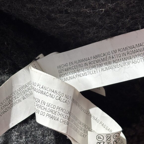 Zara Men Denim Couture Chunky Knit Cardigan Sweater Hairy Wool Blend Men’s M - Picture 9 of 16